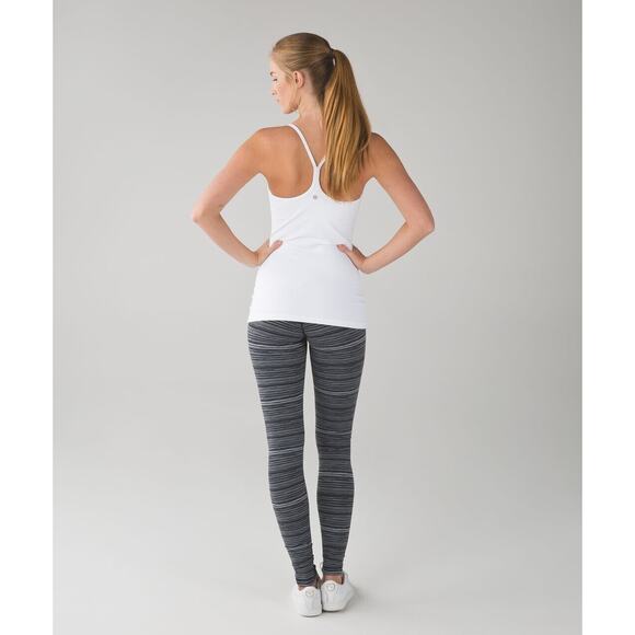 Lululemon Wunder Under Pant III Cyber Stripe Deep Coal Black Wicking Pocket Soft - Picture 1 of 7